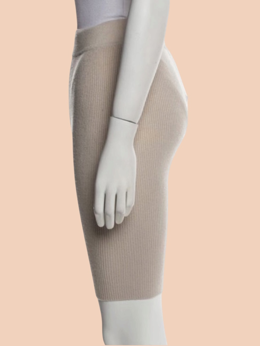 Naadam Silk Cashmere Beige Ribbed Knit Biker Lounge Shorts Size Small
